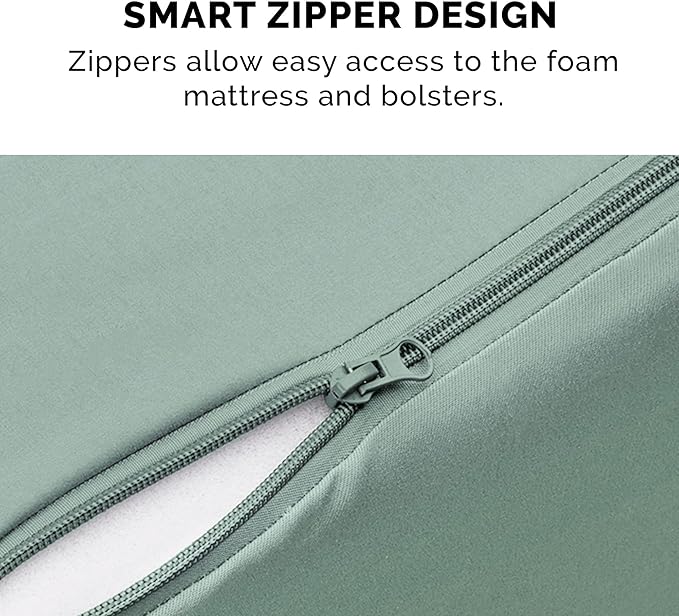 Furhaven Cooling Gel Dog Bed for Medium/Small Dogs w/ Removable Bolsters & Washable Cover, For Dogs Up to 35 lbs - Pinsonic Quilted Paw L Shaped Chaise - Iceberg Green, Medium-PurrikoPets