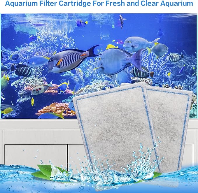 16 Count Assembled Large Filter Cartridges Compatible with Tetra Whisper Bio-Bag Filters 20i 40i IQ20/30/45/60 PF20/30/40/60, Large Replacement Filter Cartridges for Whisper Filters & Aquariums-PurrikoPets