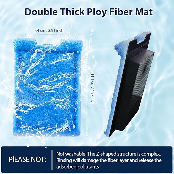 8 Pack Fish Tank Rite-Size Z Filter Cartridges Compatible with MarineLand Aquarium Eclipse Filtration Systems & Hidden Filtration System, and Fit for MarineLand Ailhouette & Portrait Filtration System-PurrikoPets