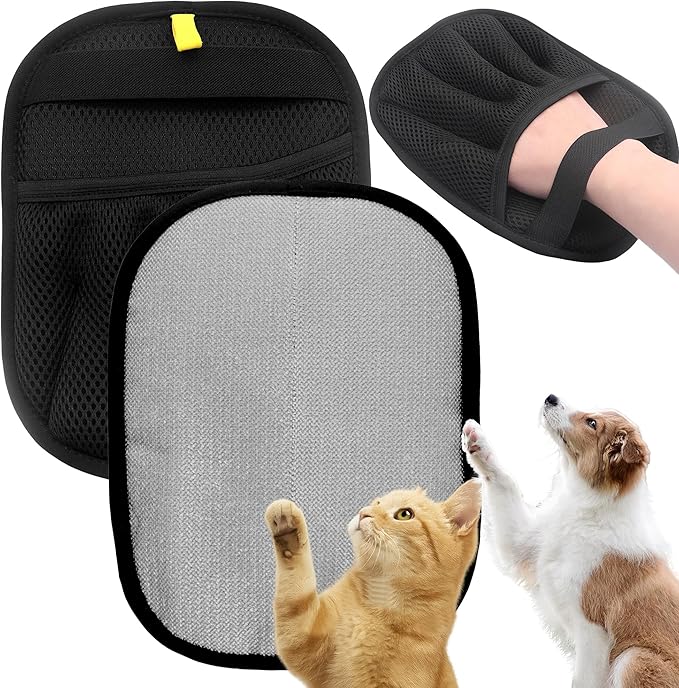 2 PCS Pet Hair Remover Glove Reusable cat and Dog Hair Remover Static dehairing Gloves for Sofas, Furniture, Carpets, car Seats, pet Grooming cat and Dog dehairing Tools-PurrikoPets