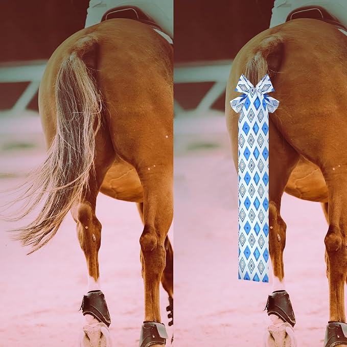 6 Pcs Horse Tail Bag Breathable Guard 22" Slip on Horse Care Tail Wrap 2 Strand Closure Straps Grooming Supplies to Keep from Dirt Breakage Rubbing 6 Designs(Modern Style)-PurrikoPets