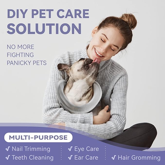 Dog Grooming Hammock Harness for Dogs & Cats with Pet Nail Clipper Trimmer - Cat Hanger Sling for Trimming Clipping Nails- Dog Hammock Restraint Bag for Small Medium Large pet （ Purple XS）-PurrikoPets