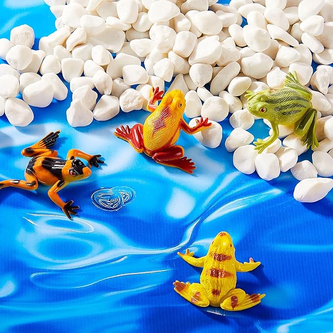 24 Pieces Plastic Frogs Toy Mini Vinyl Realistic Frog Decorations Fun Rain Forest Character Figures Lifelike Toy for Rana Crafting Party Supplies Home Decor Game-PurrikoPets