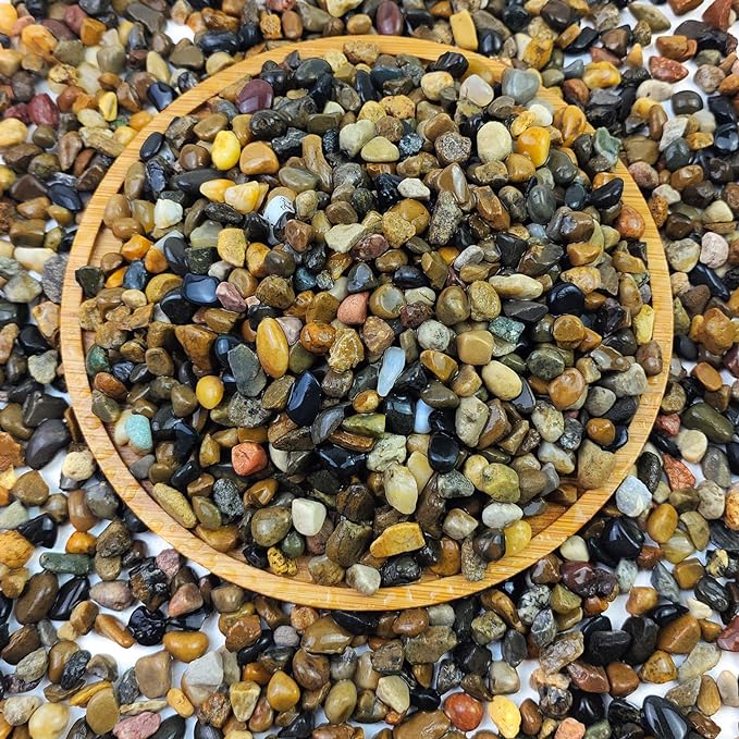 2lbs Fish Tank Rocks, 1/4 Inch Pea Gravel for Fish Tank, Decorative River Rocks for Aquarium Succulent Cactus Plant Vase Fillers Soil Cover and Outdoor Landscaping Stones-PurrikoPets