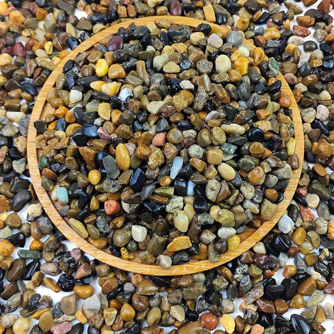 10LB Pea Gravel for Landscaping,1/4 Inch Aquarium Gravel. Decorative River Rocks for Fish Tank Succulent Vase Cactus Bonsai Plant Soil Cover and Outdoor Landscaping Rocks-PurrikoPets