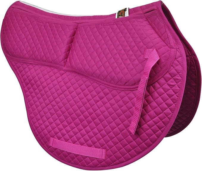 ECP Equine Comfort Products All-Purpose Contoured Correction Saddle Pad with Adjustable Memory Foam Inserts for Custom Support, Non-Slip, Shock Absorbing, 22” Spine, 19.5” Drop-PurrikoPets