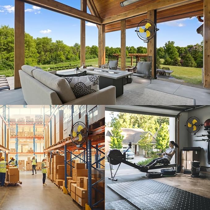 5100 CFM 20" Remote Control Wall Mount Fans, High Velocity 3-Speed Professional Oscillating Wall Fan with Timer, Heavy Duty Industrial Wall Fans for Patio, Commercial, Gazebo, and Garage, UL Listed-PurrikoPets