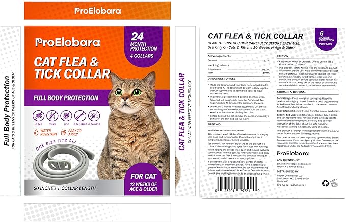 Flea and Tick Prevention Collars for Cats: Effective Pet Flea & Tick Treatment for Cats - Waterproof Adjustable Flea Tick Collars for Large & Small Cat, Outdoor Fleas Ticks Control for Kittens 4 Pack-PurrikoPets