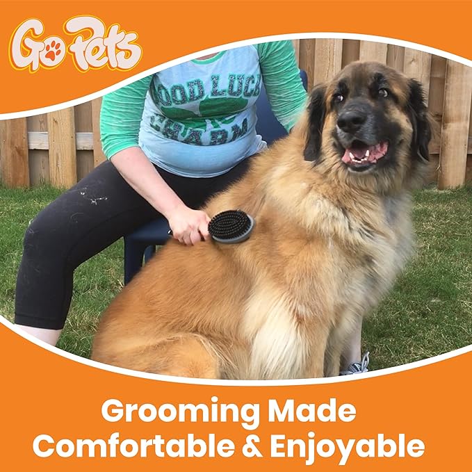 GoPets Double-Sided Pin & Bristle Brush, Dog & Cat Grooming Brush for Detangling, Shedding Control, Fur & Dirt Removal, Smooth & Efficient Pet Grooming for Healthy Coat, Comfortable Ergonomic Handle-PurrikoPets