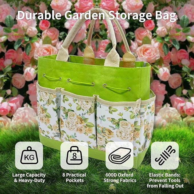20-Piece Gardening Tools with Fashion and Durable Storage Bag - Heavy Duty Garden Tools Stainless Steel Rust-Proof Ergonomic Garden Tool Set - Ideal Gifts for Women and Men - Portable Gardening Kit-PurrikoPets