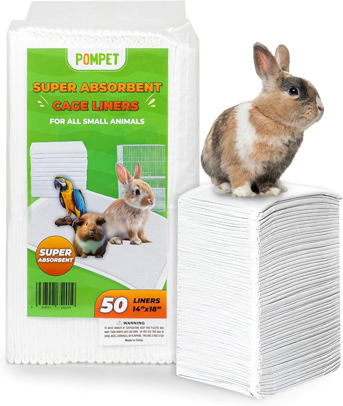 14"" X 18"" Disposable Guinea Pig Cage Liners 50 PCS, Rabbit, Hedgehog, Hamster, Chinchilla, Cat, Reptile and Other Small Animals-PurrikoPets