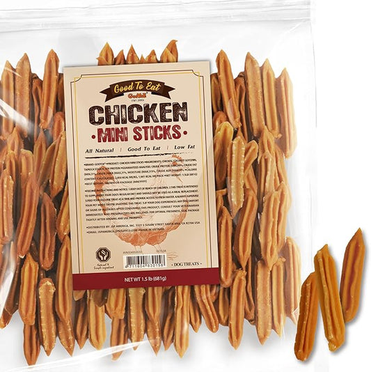 Gootoe Chicken Dog Treats – Chicken Sticks (Mini) 1.5 lb – All Natural, Grain-Free, Low Fat, Premium Training Chews, Healthy & Easily Digestible-PurrikoPets