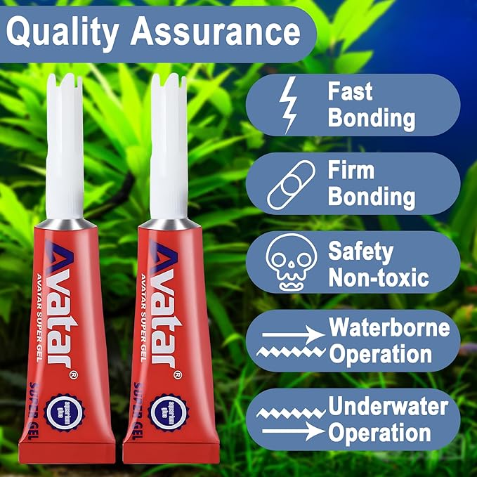 3 PCS Aquarium Glue, Aquarium Aquascape Aquatic Plants Coral Glue, Safety and Quick-Drying, Reef Glue Suitable for Aquatic Plants, Moss, Coral, Stones, Shells, Fresh Water and Salt Water All Can Be Us-PurrikoPets