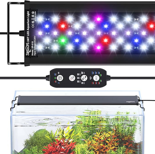 24/7 Cycle LED Aquarium Plant Light-Full Spectrum Fish Tank Light, Auto On/Off, 24/7 Lighting Modes and DIY Mode, Adjustable Timer/Brightness, 18W for 18 Inch to 24 Inch Planted Tank-PurrikoPets