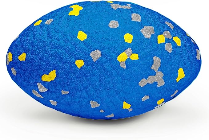 4.72" Indestructible Large Rugby Balls for Aggressive Chewers Durable Olive Bouncy Interactive Football Toy for Dogs Fetch Game Lightweight Floating Outdoor Training, Blue-PurrikoPets