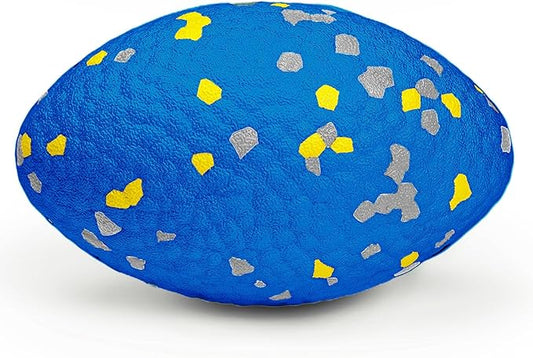 4.72" Indestructible Large Rugby Balls for Aggressive Chewers Durable Olive Bouncy Interactive Football Toy for Dogs Fetch Game Lightweight Floating Outdoor Training, Blue-PurrikoPets