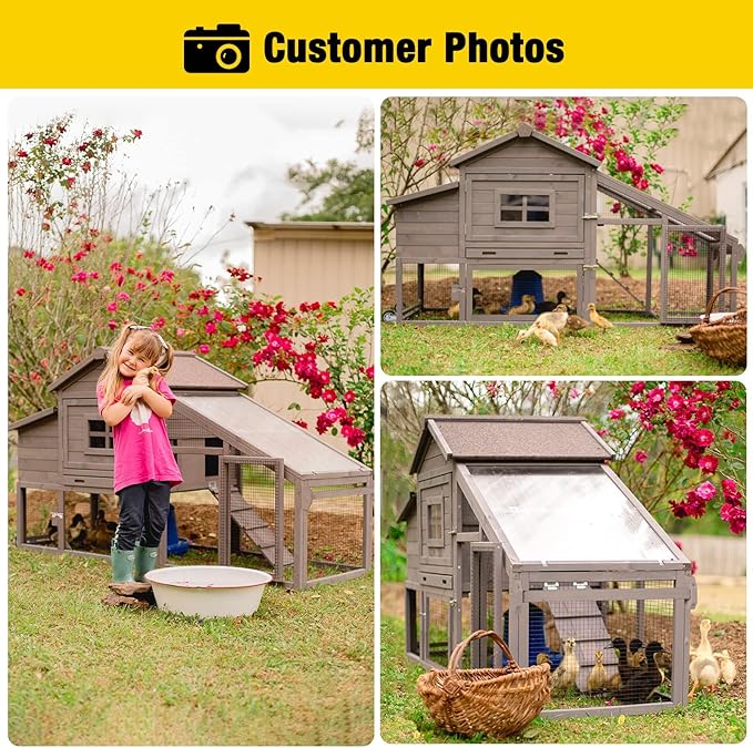 Aivituvin Chicken Coop Mobile Hen Coop, Large Poultry Cage with Wheels Outdoor Backyard Chicken House-PurrikoPets