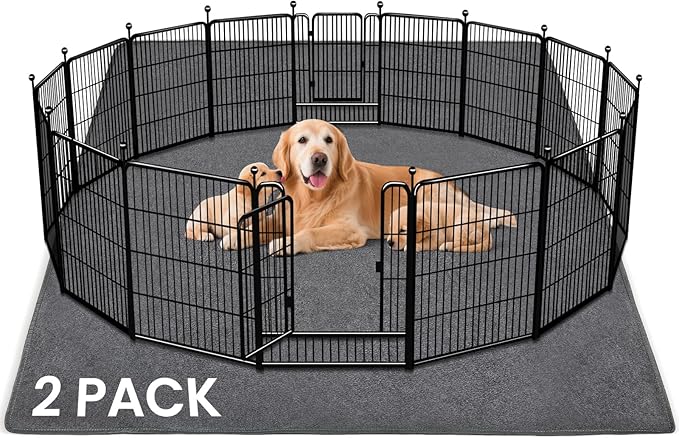 2 Pack Extra Large Washable Pee Pads for Dogs 72"x72" Reusable Dog Mat for Floor Non-Slip Waterproof Pee Pads for Dogs Fast Absorbent Pet Whelping Pads Puppy Playpen Mat for Incontinence, Housebreak-PurrikoPets