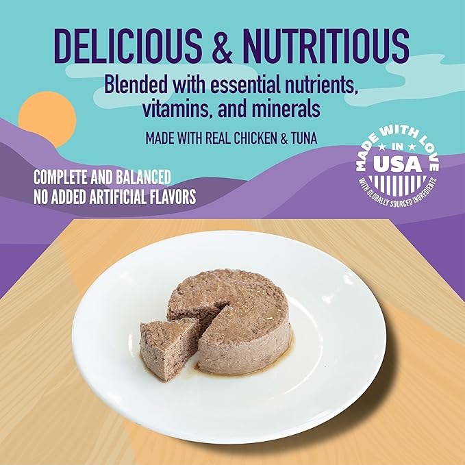 A Strong Heart Canned Wet Cat Food, Chicken & Tuna Dinner Paté - 5.5 oz Cans (Pack of 24), Made in The USA with Real Chicken & Tuna-PurrikoPets