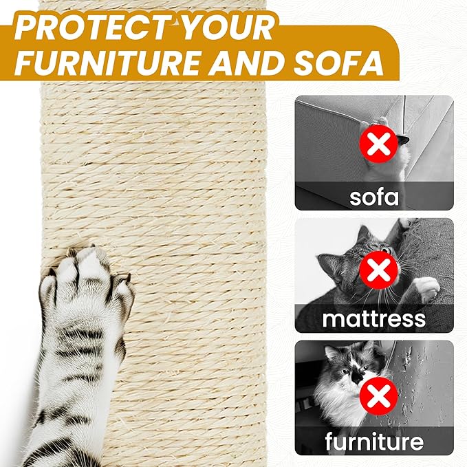 55 Inch Large Cat Tree Tower for Indoor Cats with Hammock Green Leaves Sisal Scratching Post, Plush Hang Ball Play Furniture for Kittens & Adult Cats, New Beige-PurrikoPets