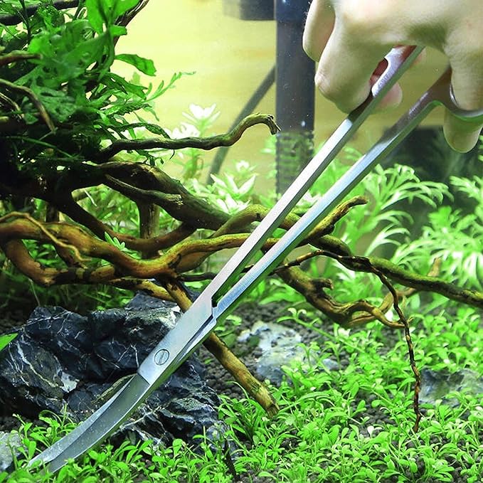 3 in 1 Aquarium Aquascape Tools Kit Long Stainless Steel Aquarium Tank Aquatic Plant Tweezers Scissors Tools-PurrikoPets