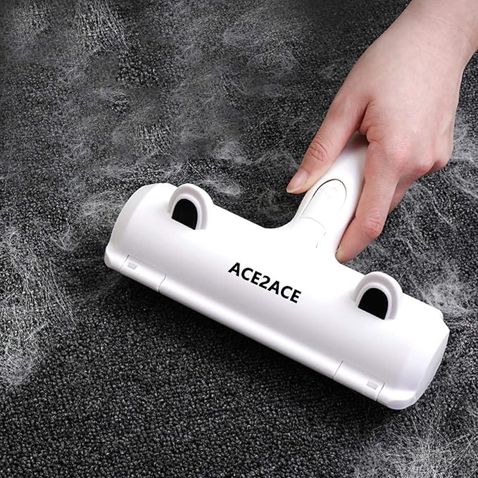 ACE2ACE Pet Hair Removal Tool, Lint Roller Brush for Cats and Dogs, Reusable Self Clean Pet Fur Remover, Pet Hair Remover for Laundry, Carpet, Furniture, Couch, Sofa and Bedding-PurrikoPets