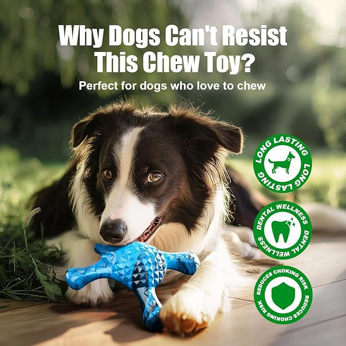 Dog Toys for Aggressive Chewers, Nylon Indestructible Toy for Medium Large Dogs, Hedgehog-Shaped Chew Toys with Bacon Flavor, Long Lasting, Dog Toys for Boredom, Blue-PurrikoPets
