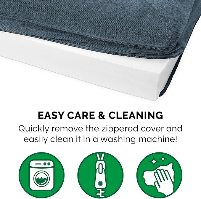 Furhaven Orthopedic Dog Bed for Large Dogs w/ Removable Bolsters & Washable Cover, For Dogs Up to 125 lbs - Sherpa & Chenille Sofa - Orion Blue, Jumbo Plus/XXL-PurrikoPets