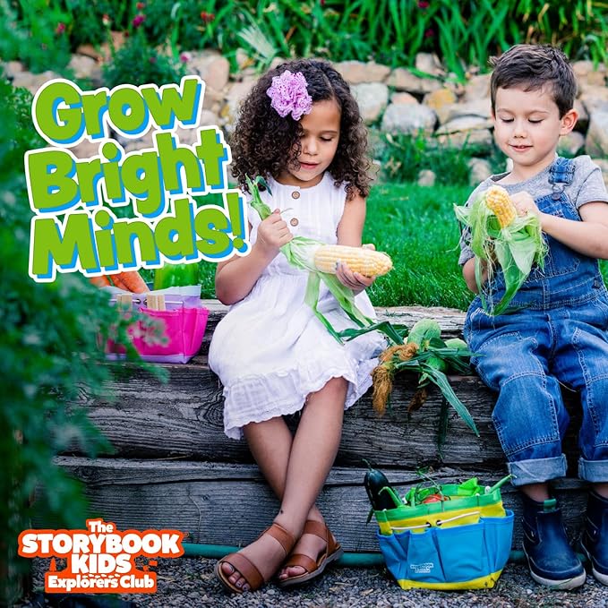 Floral Garden Kit Tools - Includes Sturdy Tote Bag, Watering Can, Gloves, Shovels, Rake, and Delightful Children's Book - Kids Garden Tool Set -Easter Gifts for Toddler Age on up-PurrikoPets