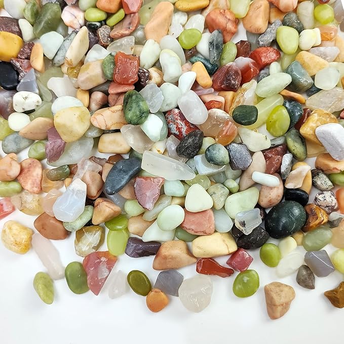 10 lbs Small Succulent Rocks, 3/8 Inch Colorful Polished Pebbles for Indoor Plants. Decorative Rocks for Plants Indoor, Vases, Planters Aquarium and Outdoor Landscaping Garden-PurrikoPets