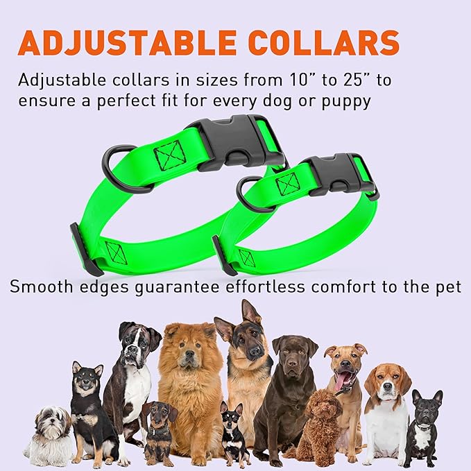 Dogline Biothane Waterproof Dog Collar with Quick Release Buckle Strong Coated Nylon Webbing with Odor- Proof for Easy Care Easy to Clean Fits Small Medium Large Dogs, Lime Green 3/4" W 12-19" L-PurrikoPets