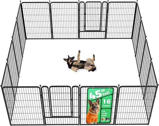 FXW Rollick Unleashed Dog Playpen for Indoor, Yard, RV Camping, 45 inch 16 Panels for Large Dogs│Patented-PurrikoPets