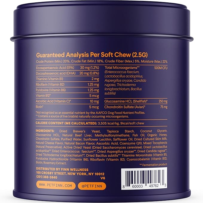 Finn All-in-1 Multivitamin for Dogs - Daily Multi with Probiotics, Omegas & Nutrients to Support Everyday Wellness - 90 Soft Chews-PurrikoPets