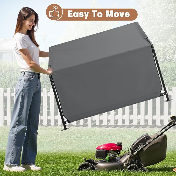 Dog Shade Shelter Outdoor 4'x4'x3' Tent for Large Medium Dogs, Outside Sun Rain Canopy Pet House for Livestock Pigs Cats with Waterproof Roof Ground Nails,Darkl Gray-PurrikoPets