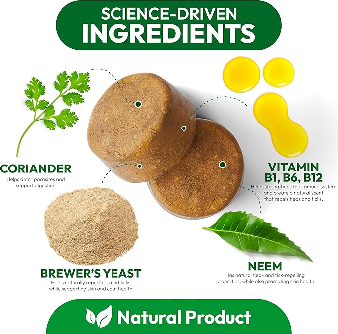 Flea and Tick Prevention for Dogs Pills - Natural Dog Flea & Tick Control - 170 Soft Chewables - Oral Defense Treatment for Dogs Supplement - Vet Formulated Chews - All Breeds & Ages - Made in USA-PurrikoPets