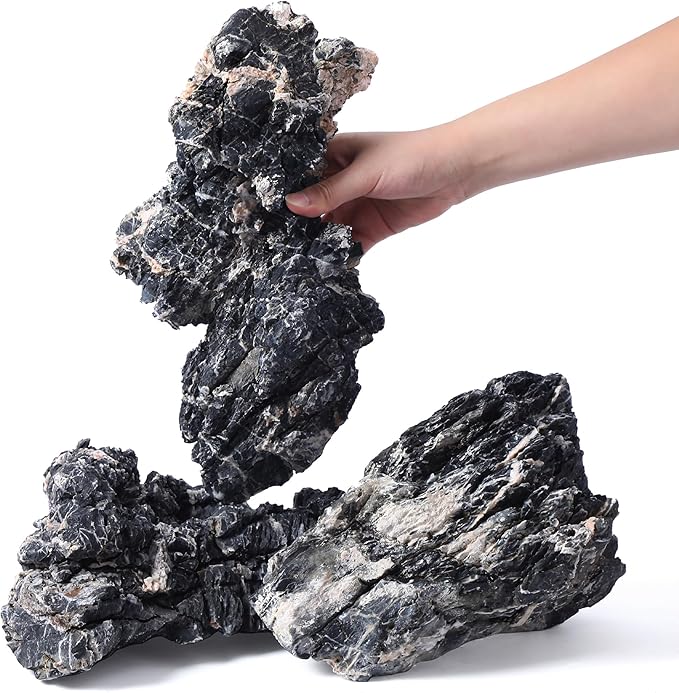 10-12 Inches Natural Seiryu Stone 3 PCS Extra Large Aquarium Rocks for Aquascaping, Aquarium Landscaping, Terrariums, Fish Tank Decoration, Vivariums, Paludarium, Amphibian Enclosures-PurrikoPets