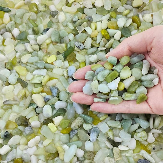 10 lbs Jade Gravel Small Pebbles for Plants, 3/8 Inch Decorative Rocks for Plants Succulents Bamboo Vases Landscaping and Potted Drainage Rocks-PurrikoPets