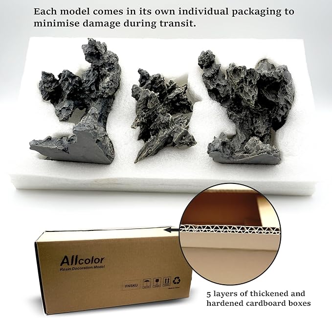 Fish Tank Decor Rocks.Aquarium Decoration Model.Easy and Quick Solution for Aquascaping.(Elf Island)-PurrikoPets