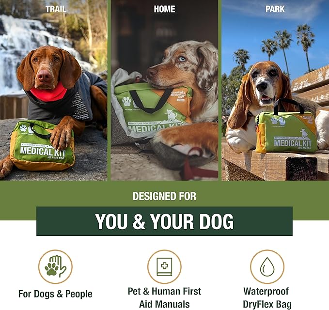 Adventure Medical Kits Me & My Dog Medical Kit - Human & Canine First Aid Essentials - Includes Cold Pack, SOL Emergency Blanket, Splinter Picker & More-PurrikoPets