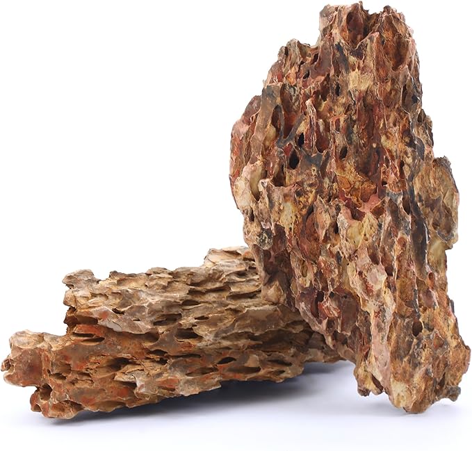 14-16 Inches Natural Dragon Stone 2 PCS Ultra Large Aquarium Rocks for Aquascaping, Aquarium Landscaping, Terrariums, Fish Tank Decoration, Vivariums, Paludarium, Amphibian Enclosures-PurrikoPets