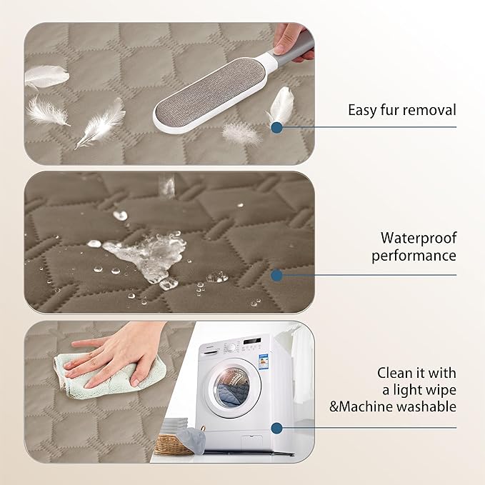 gogobunny 100% Double Sided Waterproof Dog Blanket Soft Pet Bed Cover Reversible Protect Furniture Couch Sofa Car for Puppy Cat Kids (Dark Walnut/Light Walnut, 82x82 Inch (Pack of 1))-PurrikoPets