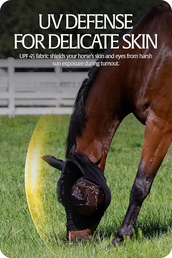 Equinavia Bug Out Fly Mask | Against Flies, Insects, UV Rays - Black - Warmblood-PurrikoPets