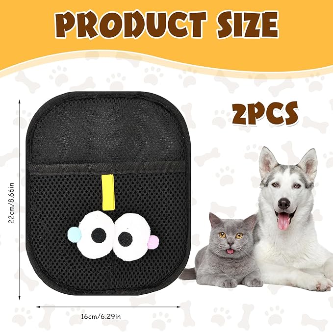 2 PCS Electrostatic Pet Hair Remover, Pet Hair Remover Tool for Cats & Dogs, Cleaning Gloves for Carpet, Couch, Furniture, Car Seat, Double-Sided, Reusable, Washable-PurrikoPets