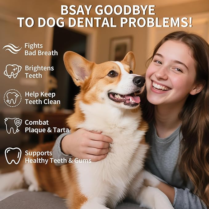 2 Pack Dog Dental Powder, Dog Teeth Cleaning Powder with Natural Herbal Blend & Postbiotics, Dental Powder for Dogs Teeth, Targets Tartar & Reduces Plaque & Bad Breath for Dogs & Cats, Mint -150Grams-PurrikoPets