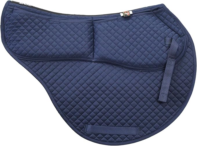 ECP Equine Comfort Products All-Purpose Contoured Correction Saddle Pad with Adjustable Memory Foam Inserts for Custom Support, Non-Slip, Shock Absorbing, 22” Spine, 19.5” Drop-PurrikoPets
