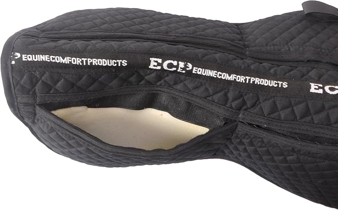 ECP Equine Comfort Products Adjustable Shock Absorbing Memory Foam Half Saddle Pad, Injury Prevention & Pressure Relief, Customizable Fit, Breathable for All Riding Styles-PurrikoPets