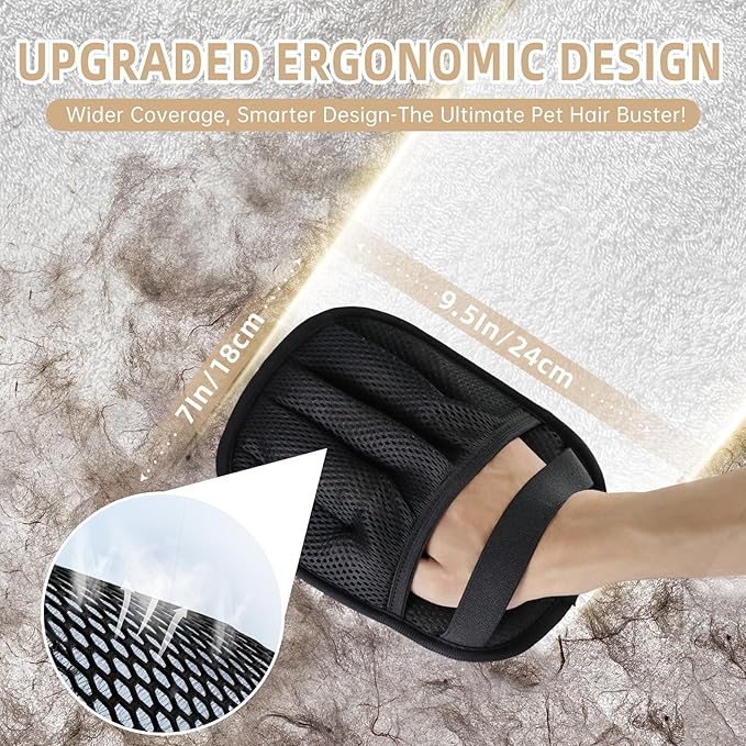 2𝑷𝒄𝒔 Pet Hair Removal Glove for Cats & Dogs, Newly Pro Five-Finger Electrostatic Pet Hair Remover Gloves, Reusable & Washable Magic Brush Pet Hair Removal Tool for Couch, Clothing, Carpet, Car Seat-PurrikoPets