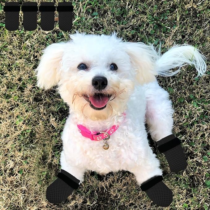 4 PCS Cat Mittens to Prevent Scratching,Mesh Breathable Cat Shoes,Adjustable Cats Anti Scratch Gloves,Suitable for Cats When Bathing and Nail Trimming (Grey, L)-PurrikoPets