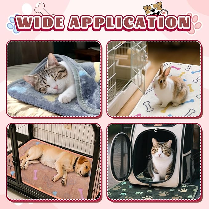 6 Pcs Washable Guinea Pig Blankets Absorbent Small Animal Fleece Bedding Waterproof Cage Liners Reusable Pet Pee Pad Sleep Mat Cover for Rabbit Rat Hamster Ferret Chinchilla Hedgehog (20"x30")-PurrikoPets