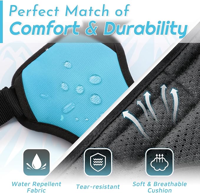 Eagloo Dog Harness Large Breed, No Pull Service Vest with Reflective Strips and Control Handle, Adjustable and Comfortable for Easy Walking, No Choke Pet Harness with 2 Metal Rings, Sky Blue, XL-PurrikoPets